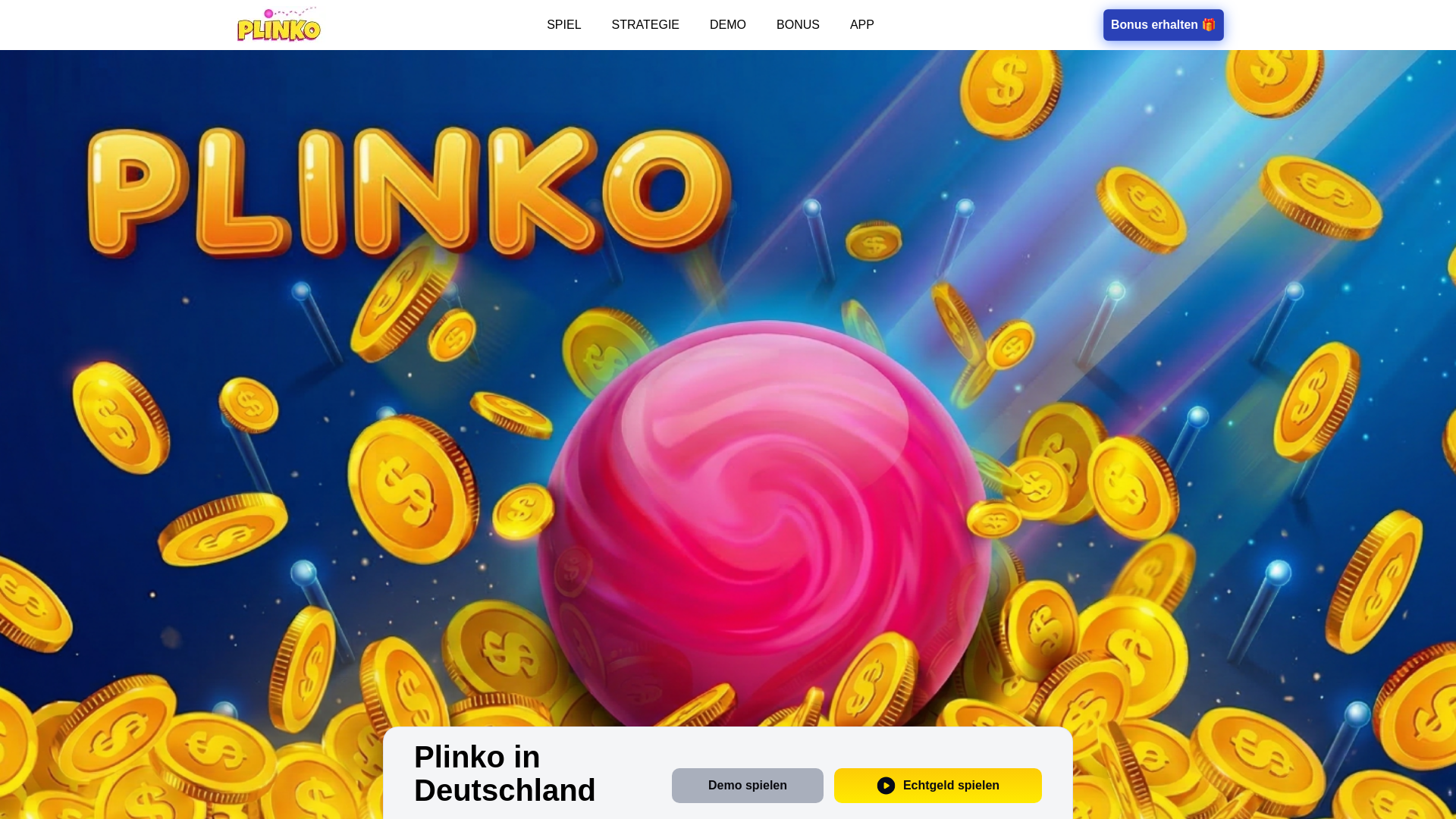website screenshot of https://plinkocasinodeutsch.de/