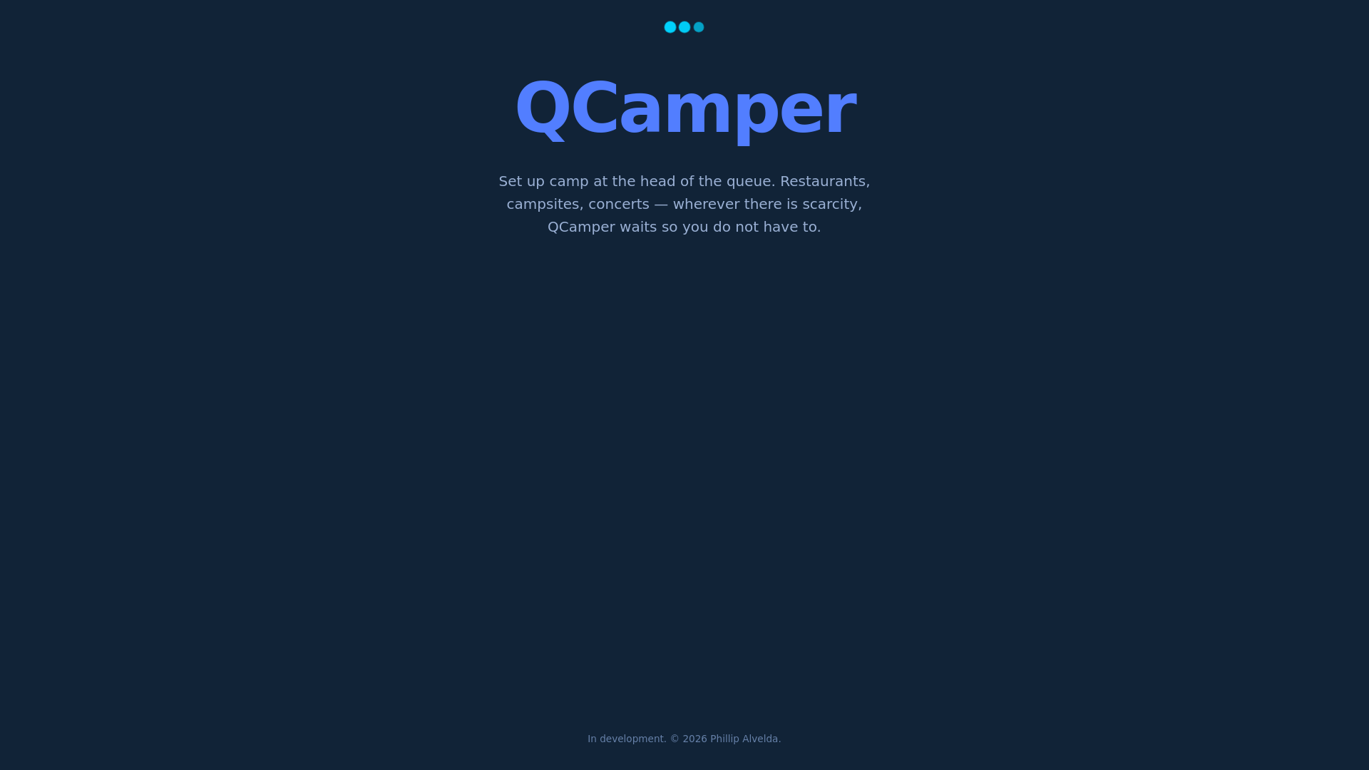 website screenshot of https://qcamper.ai/
