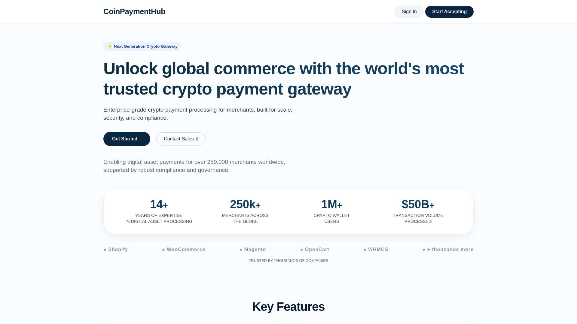 website screenshot of https://coinpaymenthub.com