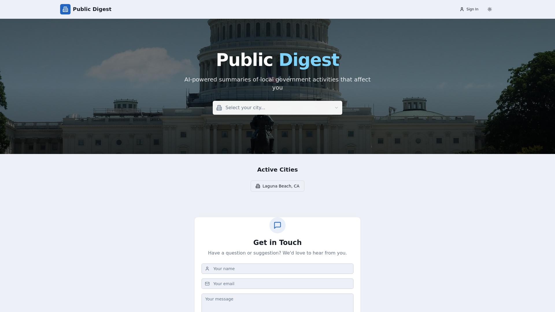 website screenshot of https://public-digest.com