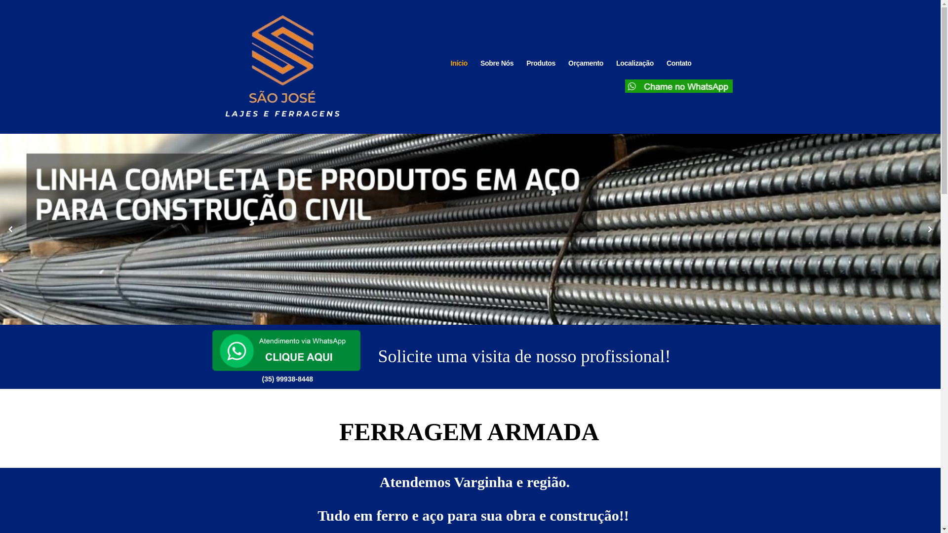website screenshot of https://saojoseferragens.com.br/