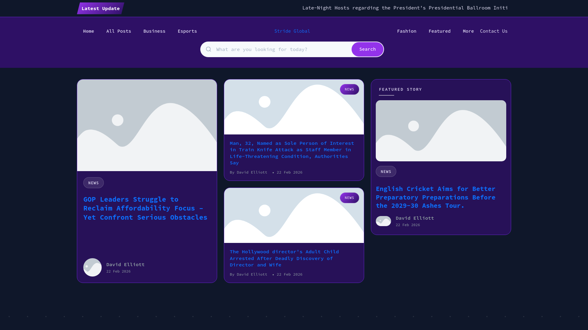 website screenshot of https://strideglobal.co.uk/
