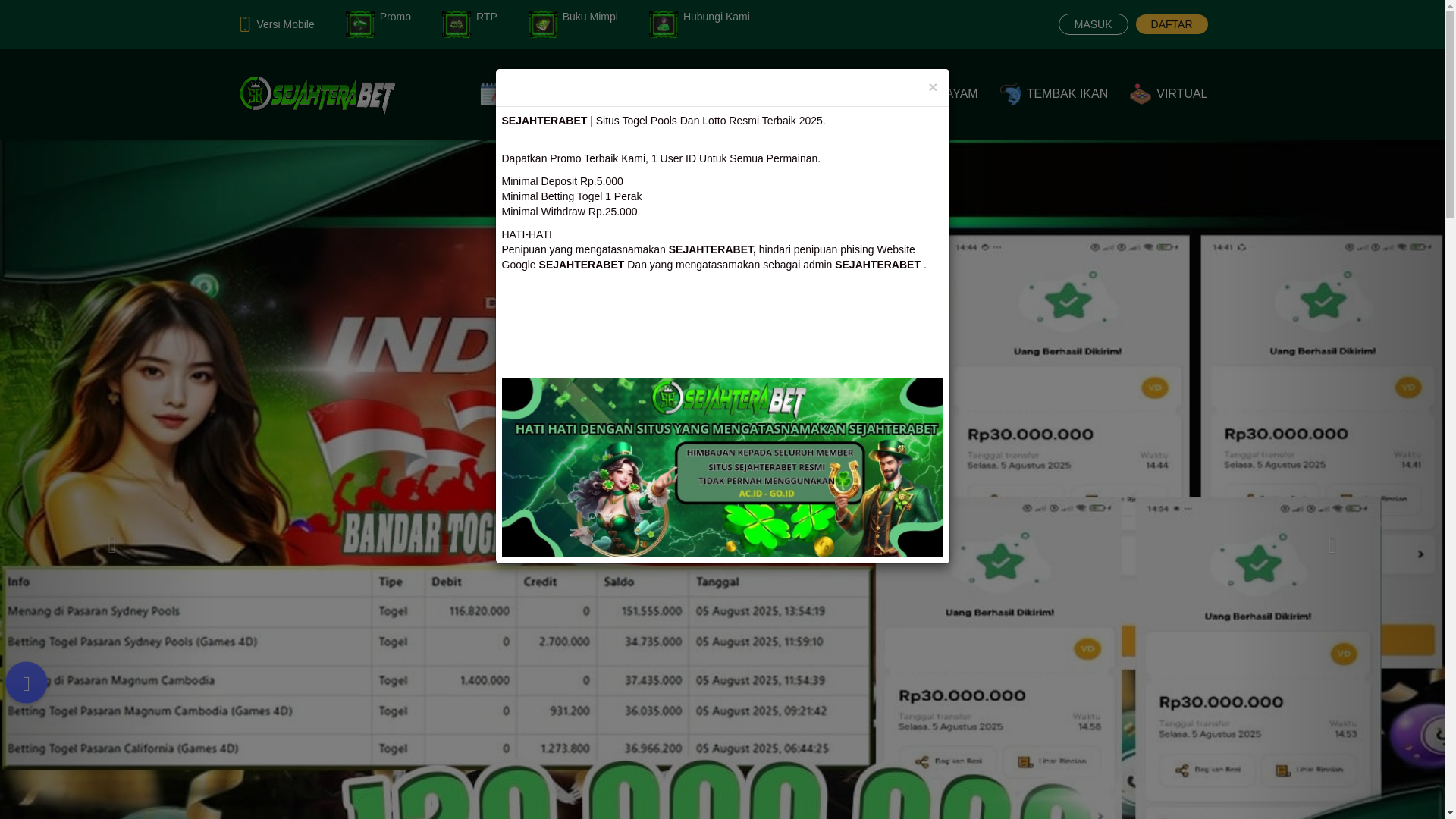 website screenshot of https://sejahterabetmadrid.com/