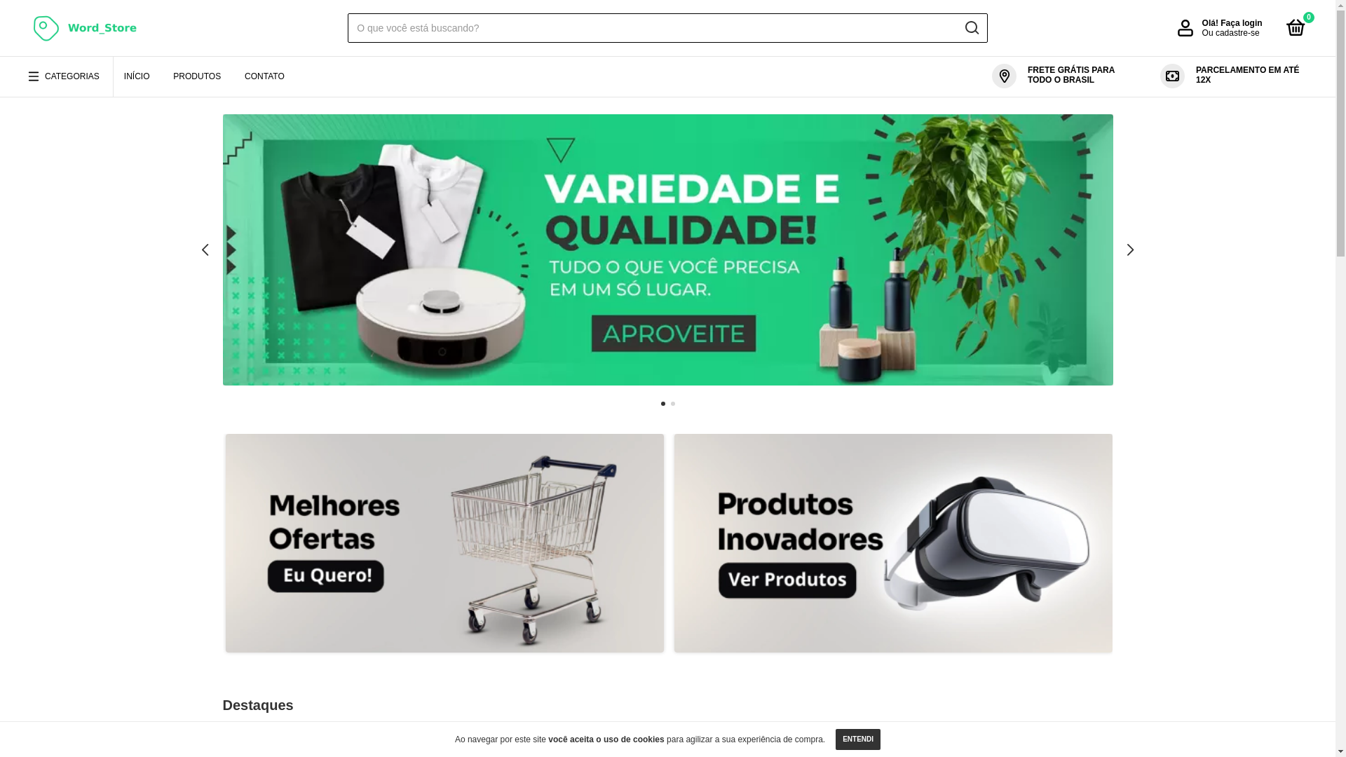 website screenshot of https://shopworldstore.com.br/