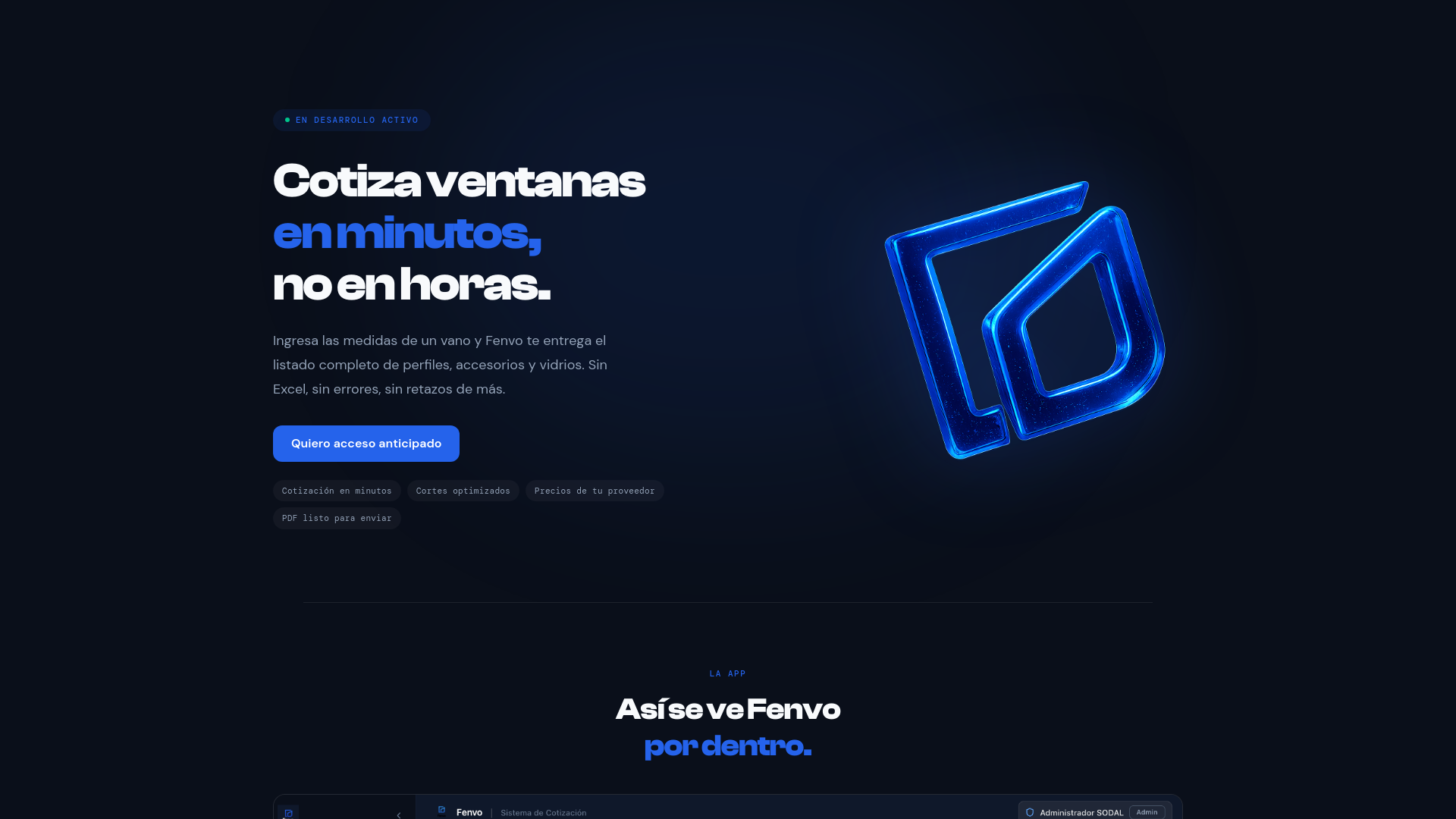website screenshot of https://fenvo-landing.pages.dev/