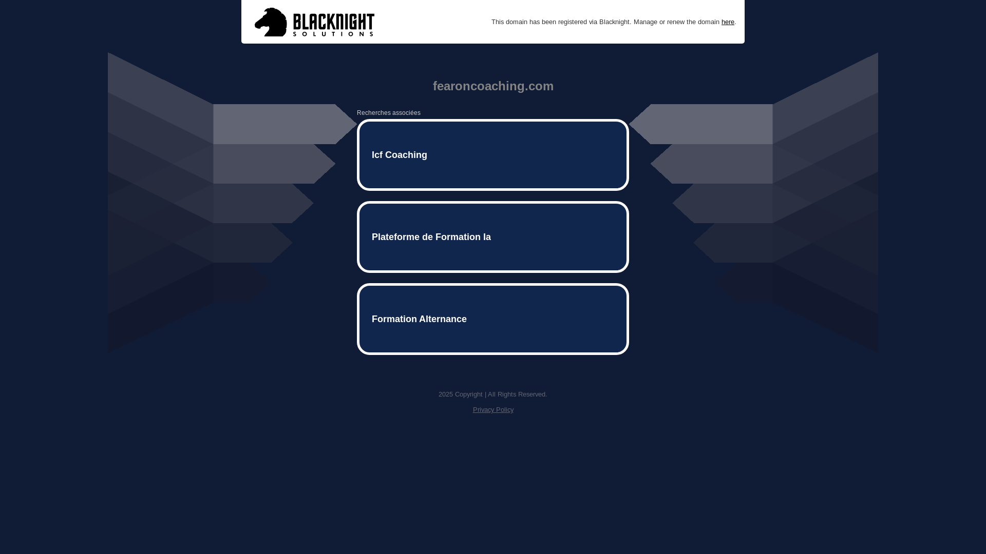 website screenshot of https://fearoncoaching.com/