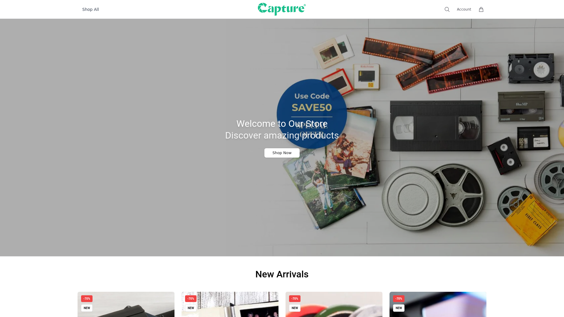 website screenshot of https://buycapture.shop/