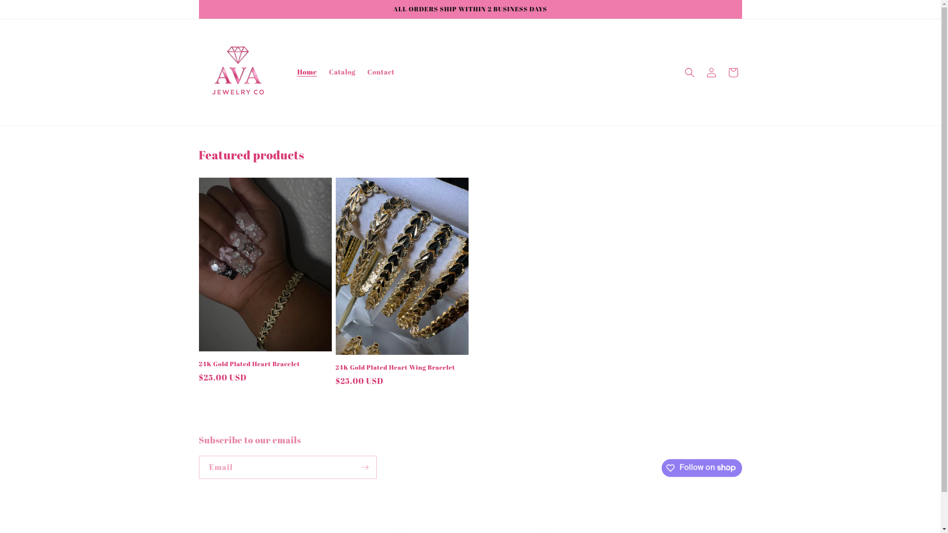 website screenshot of https://avajewelrycompany.com/