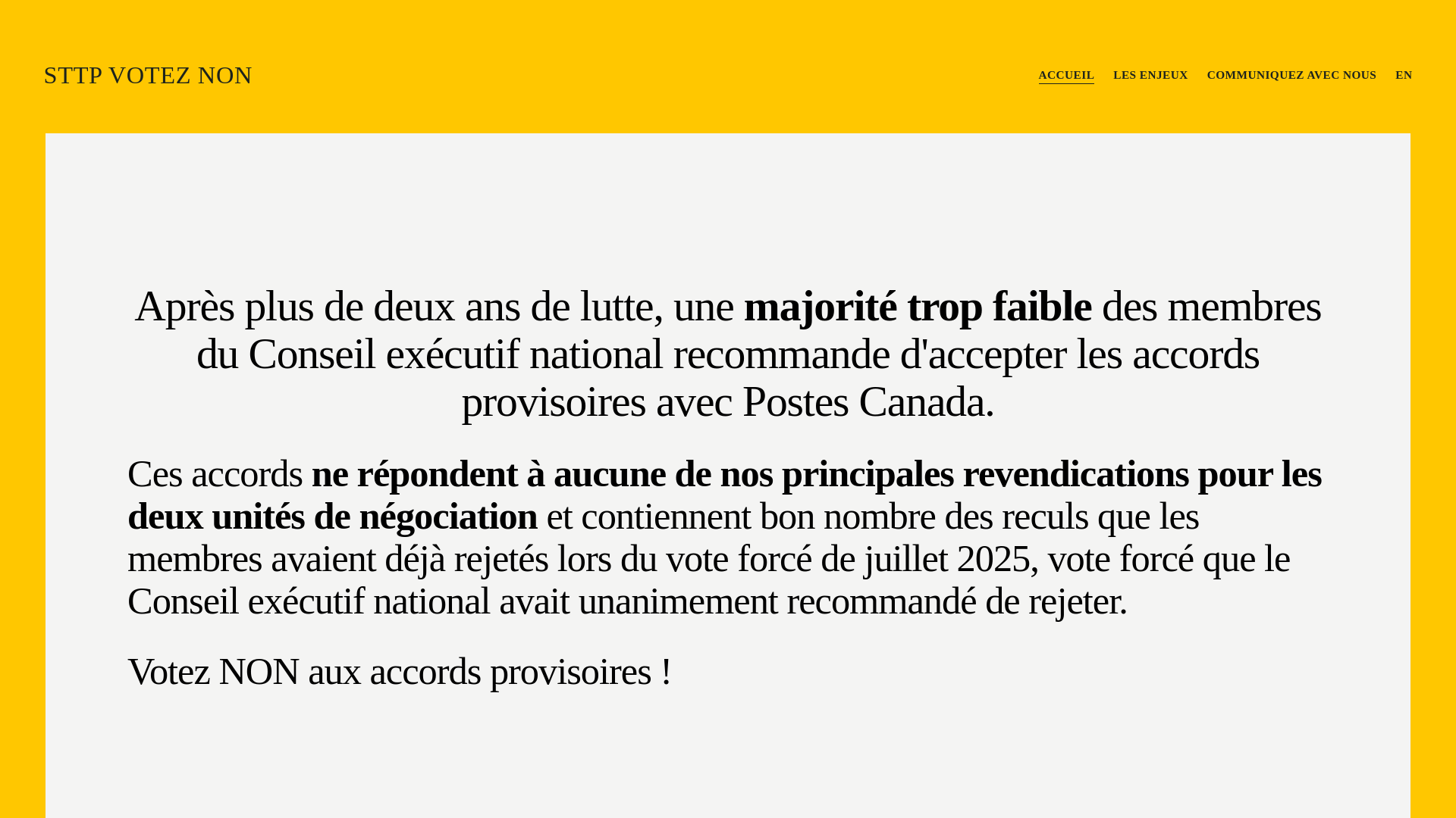 website screenshot of https://sttpvoteznon.ca