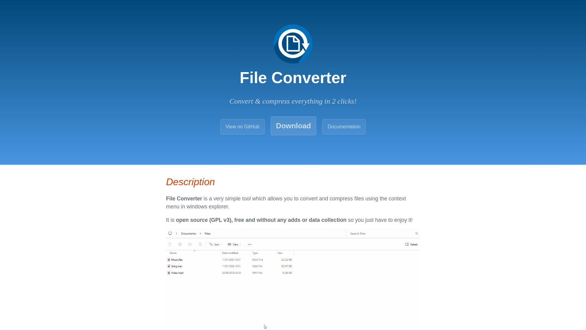 website screenshot of http://file-converter.io/