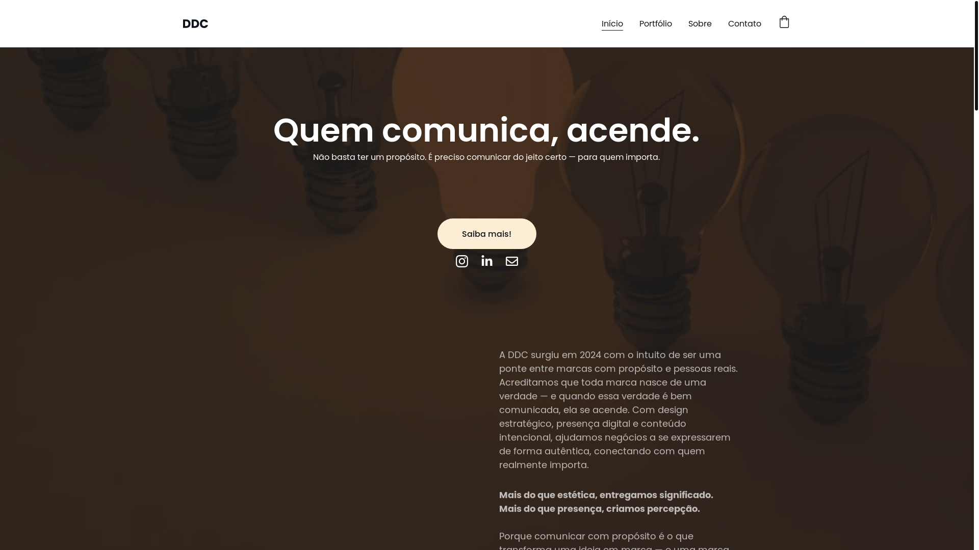 website screenshot of https://agenciaddc.com.br/