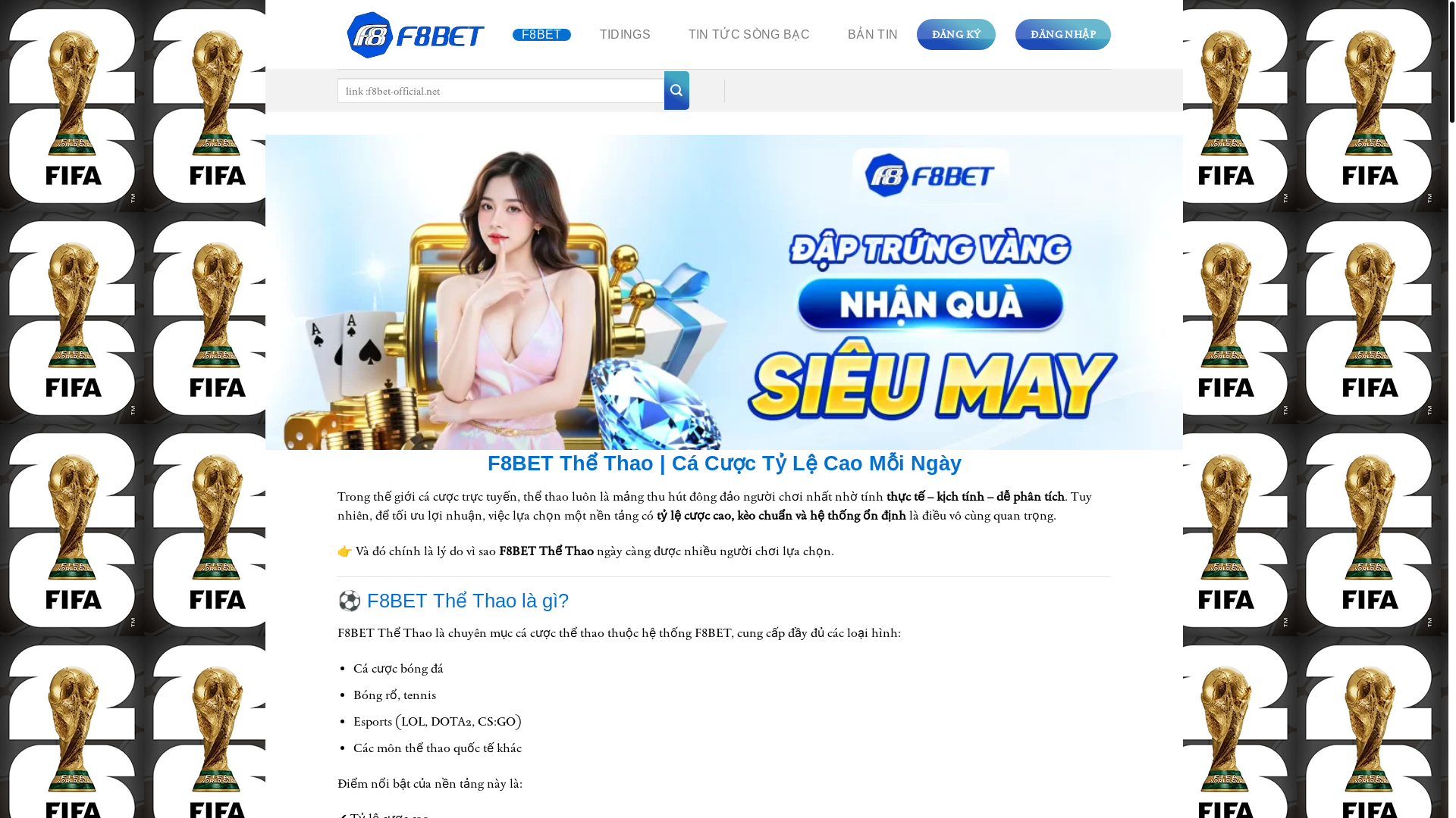 website screenshot of https://f8bet-official.net