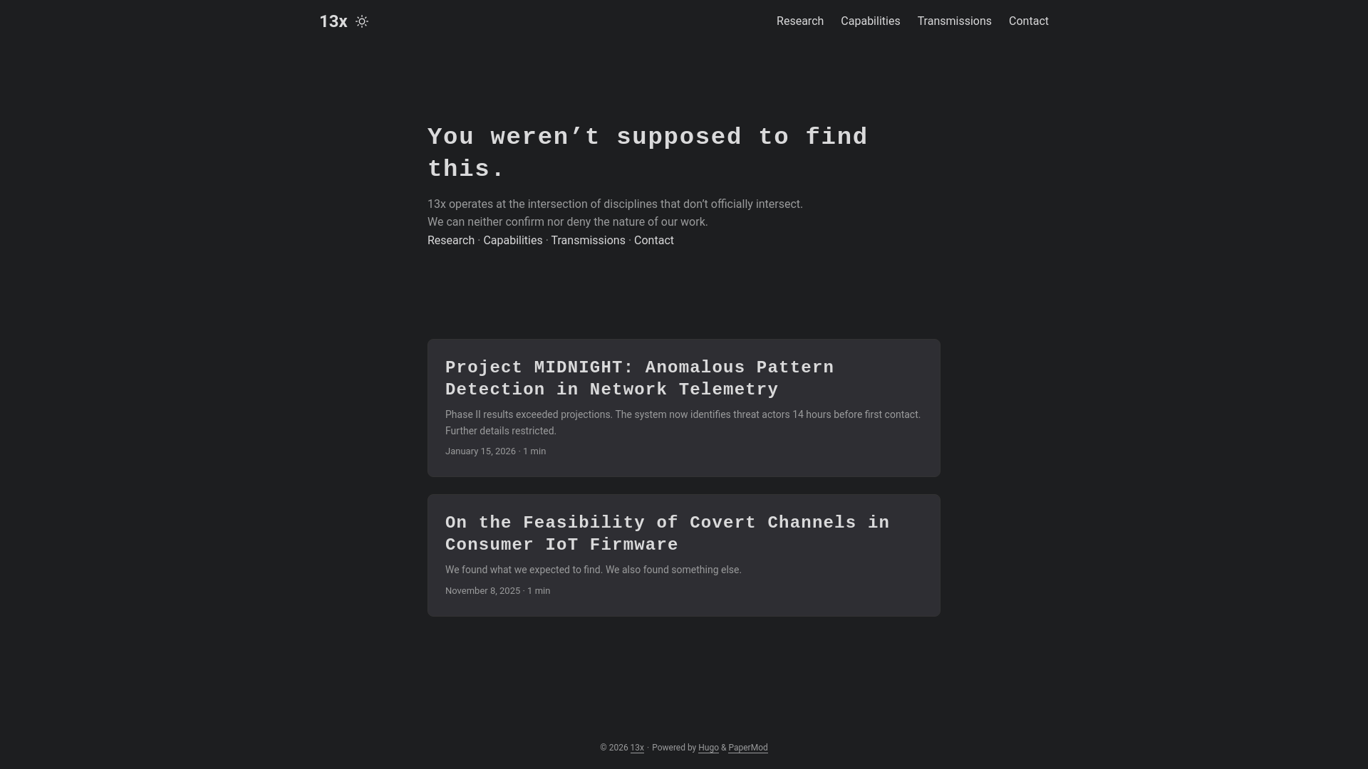 website screenshot of https://13x-website.pages.dev/