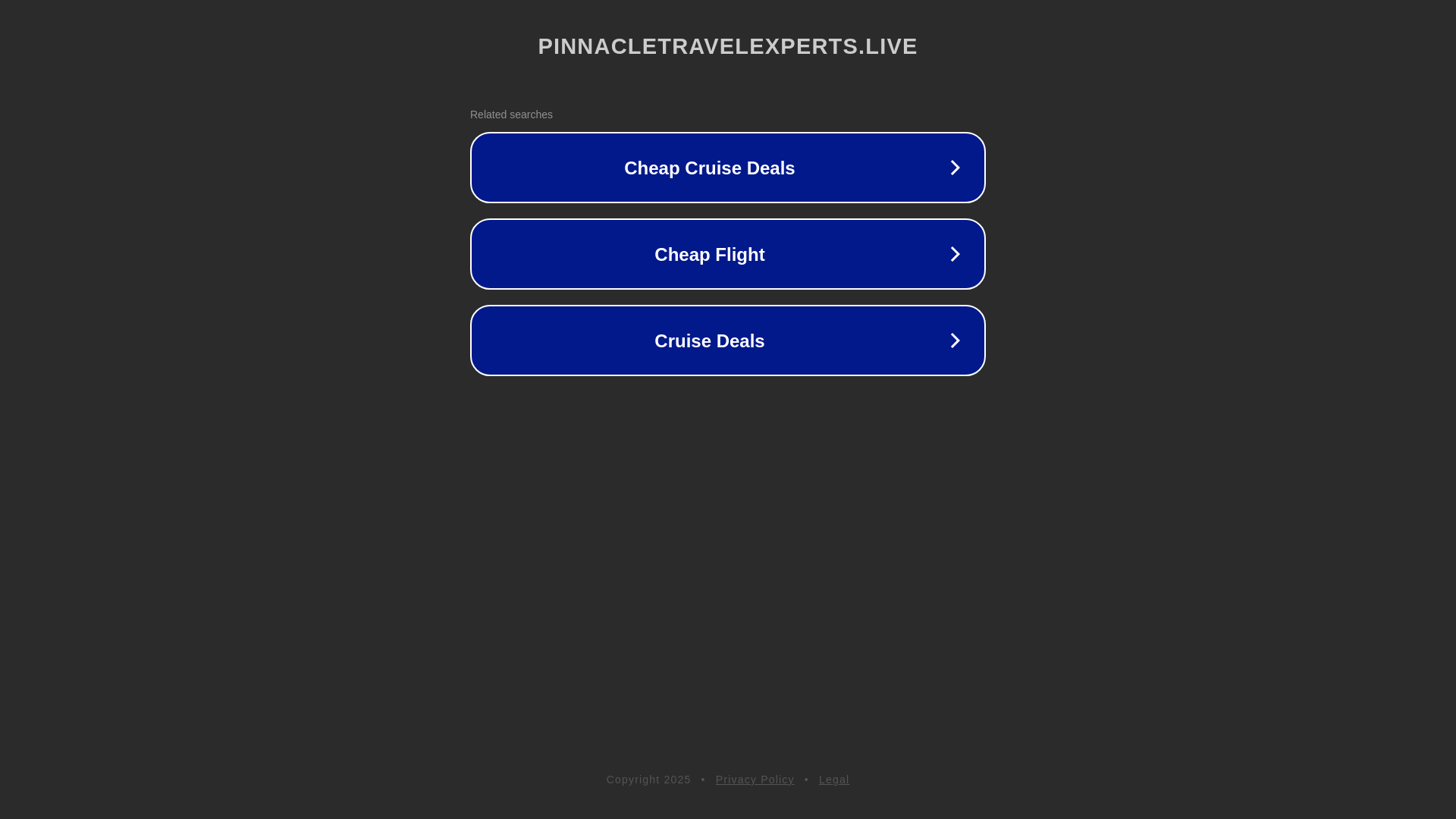 website screenshot of https://pinnacletravelexperts.live/
