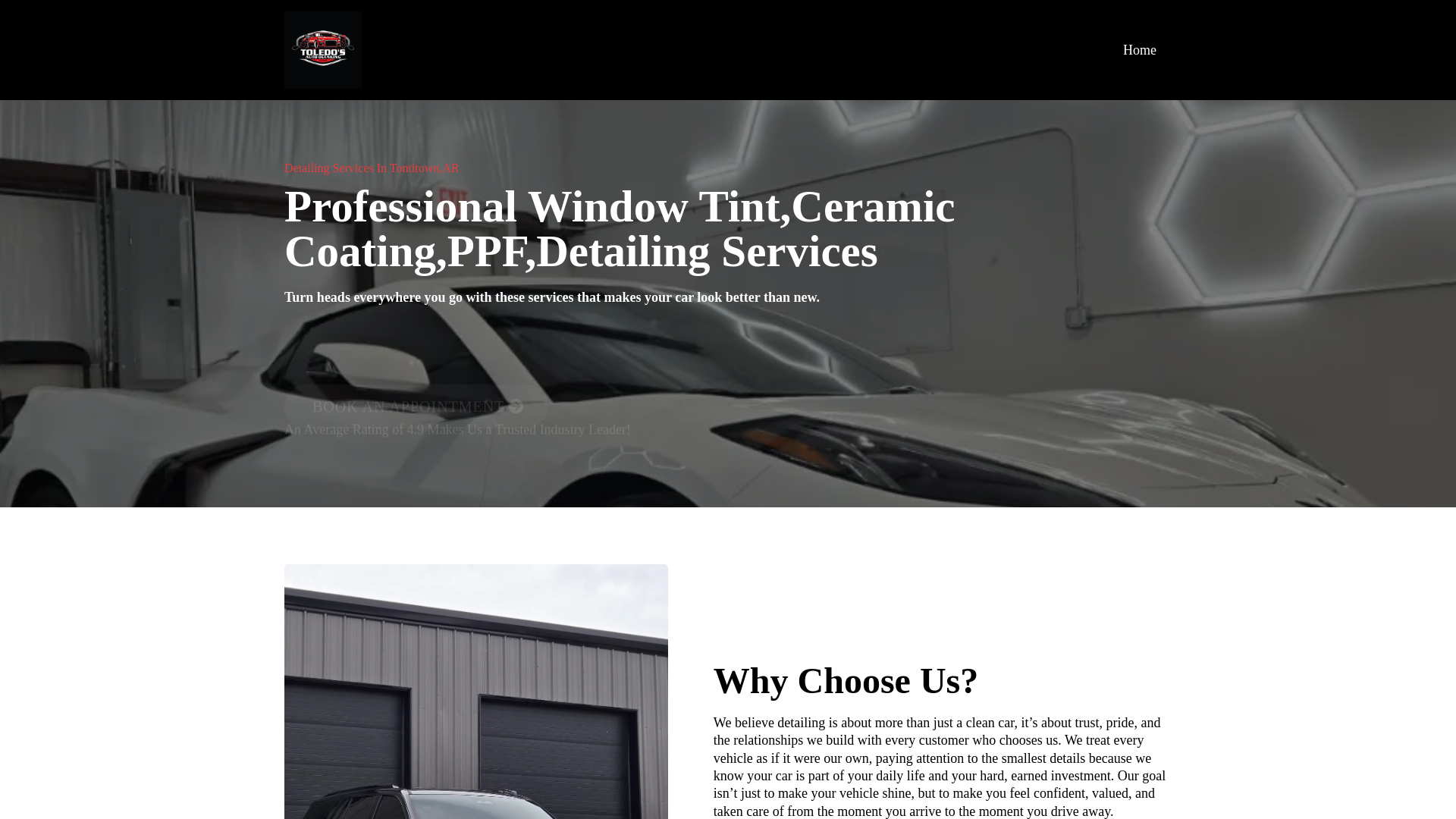 website screenshot of https://toledosautodetailing.net