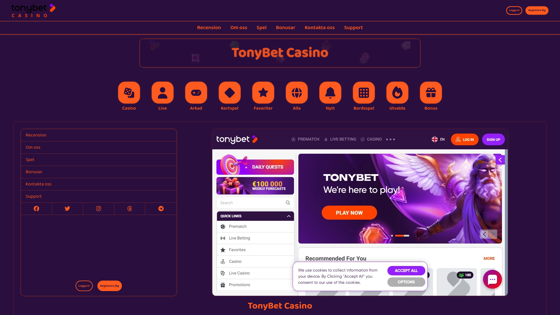 website screenshot of https://casino-tonybet.com