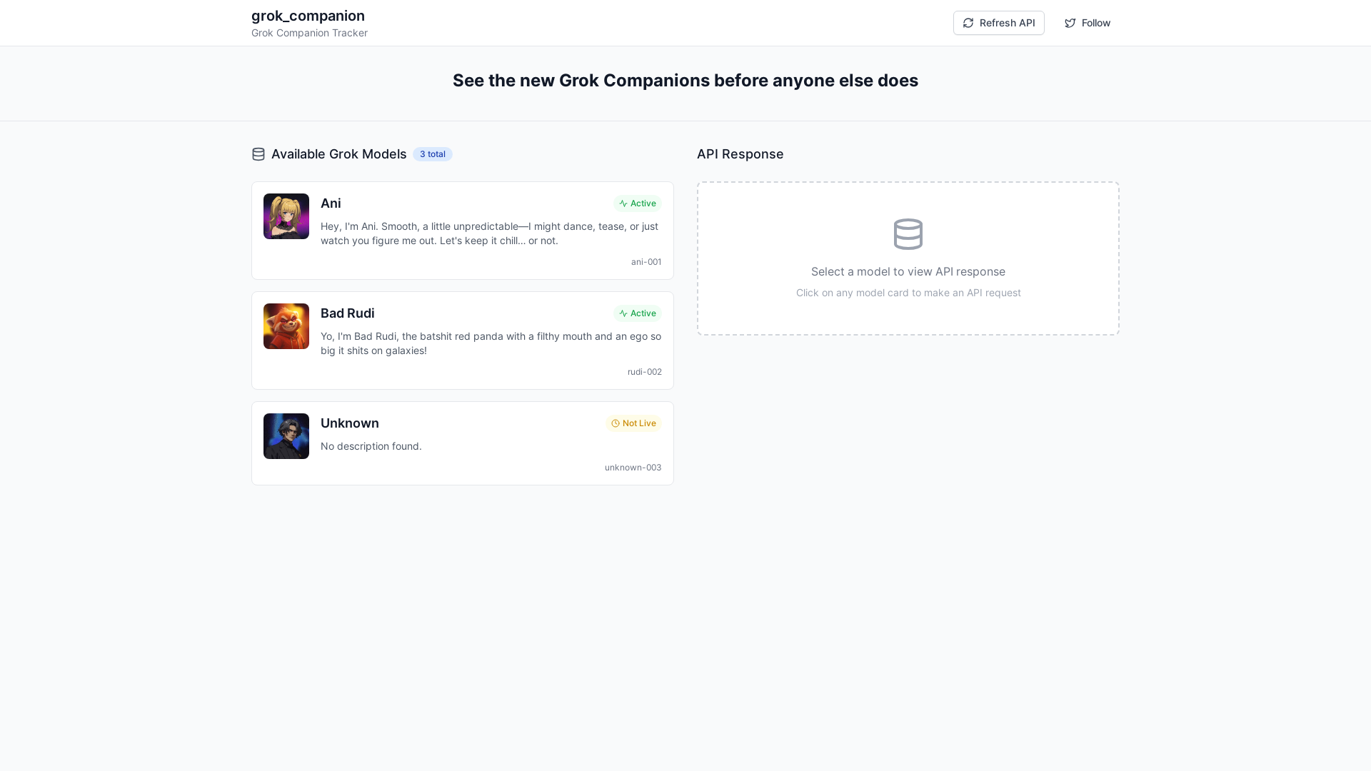 website screenshot of https://companiontracker.app/