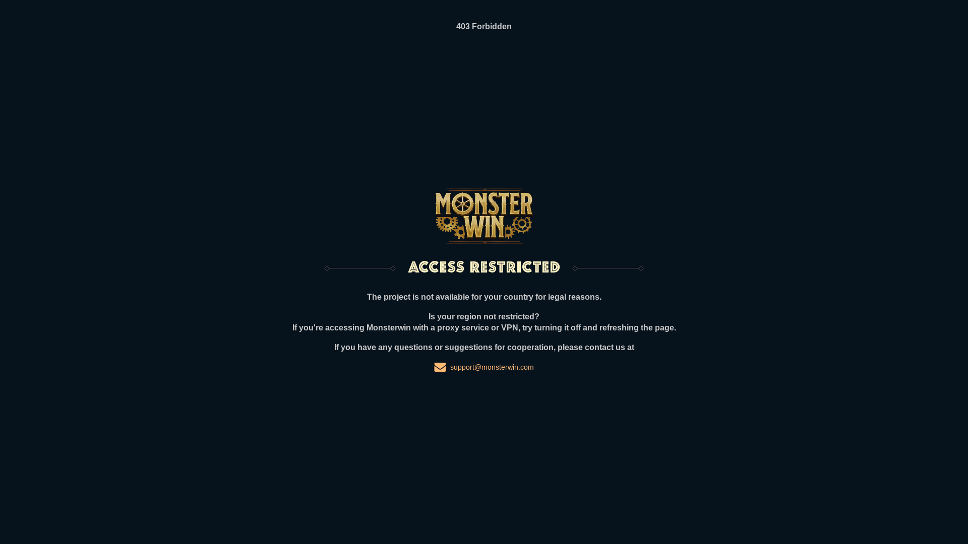 website screenshot of https://monsterwin-8322.com/