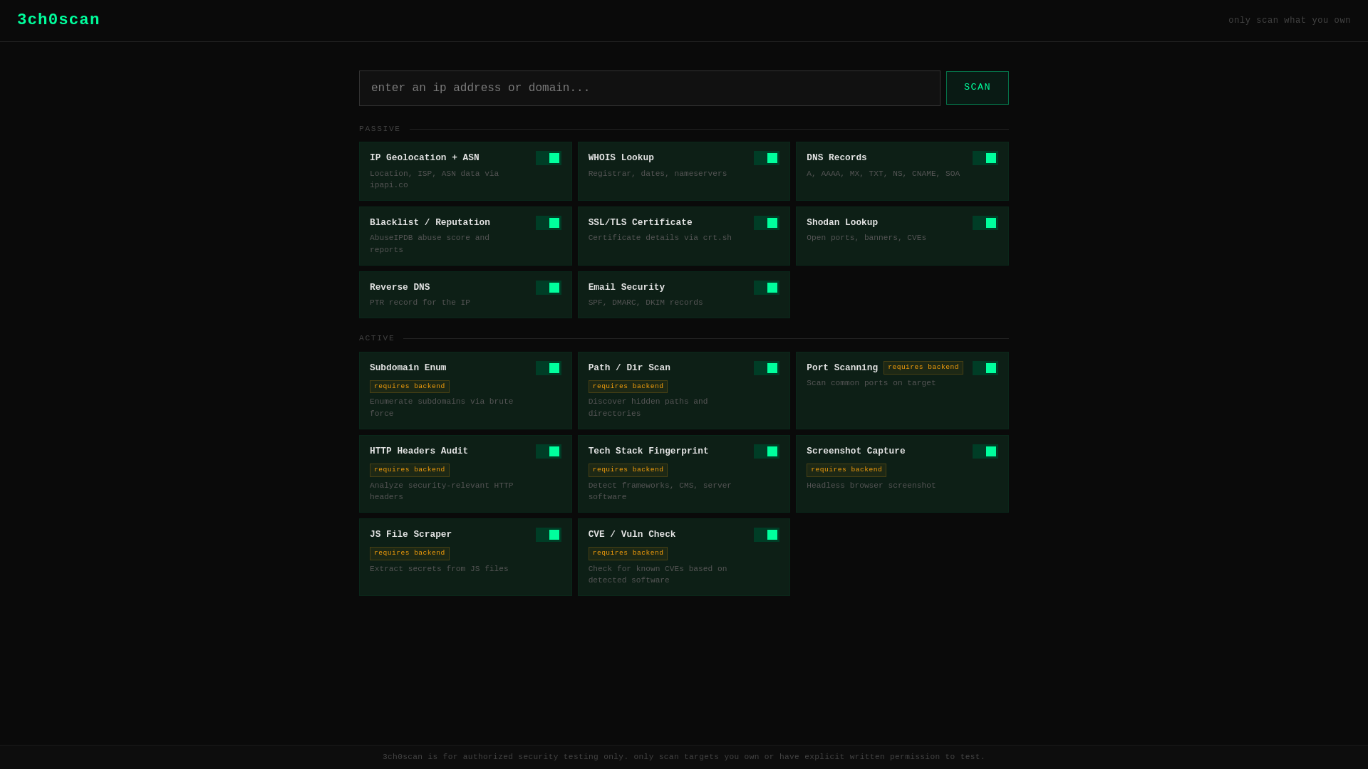 website screenshot of https://3ch0scan.pages.dev/