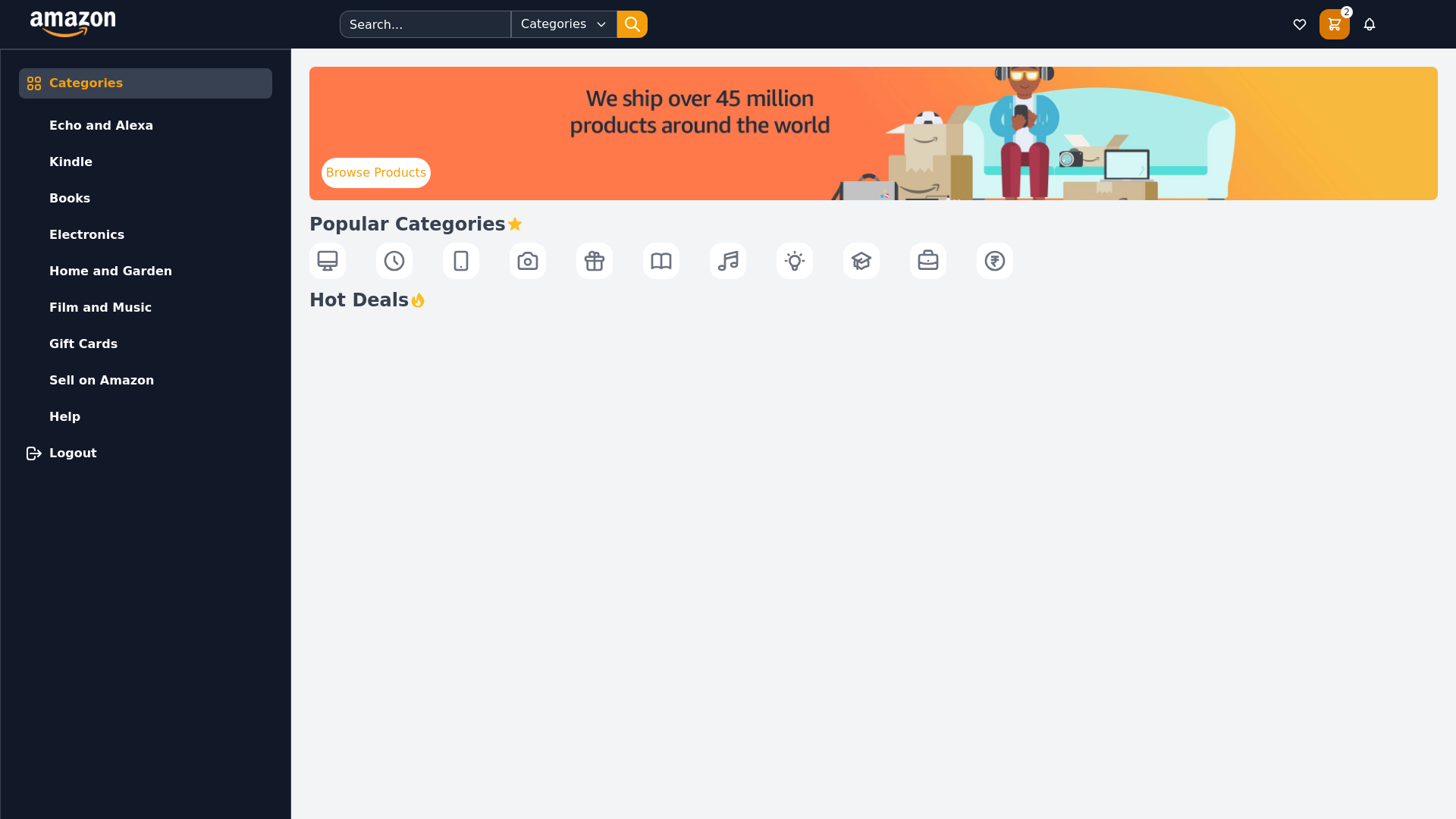 website screenshot of https://bhavesh1129-amazon-clone-2.netlify.app