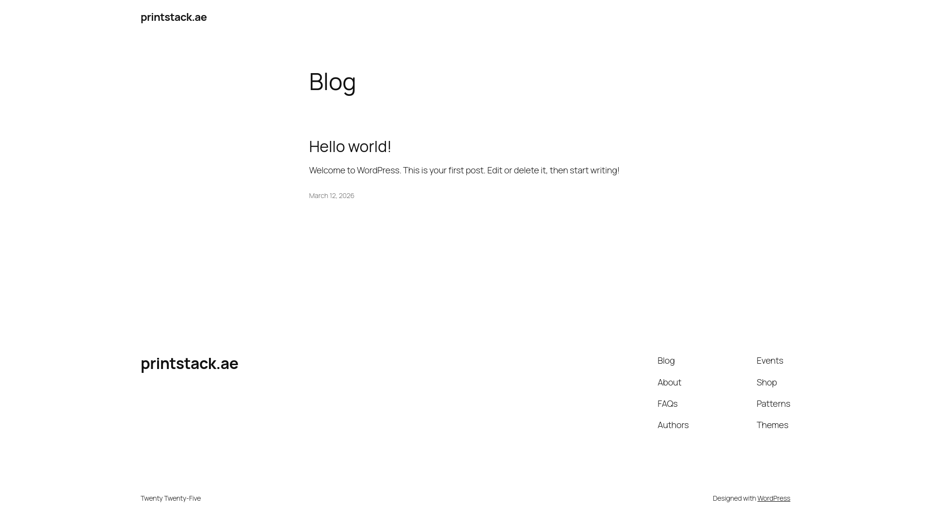 website screenshot of https://printstack.ae