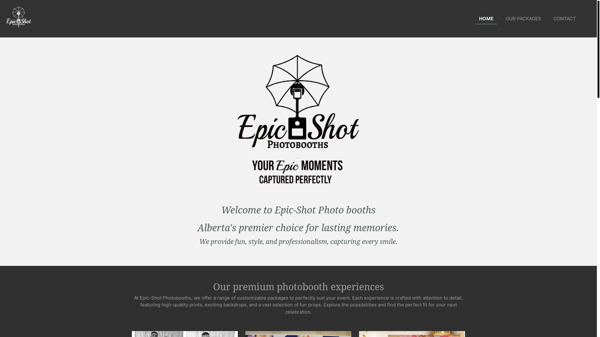 website screenshot of https://epicshotphotobooth.ca/