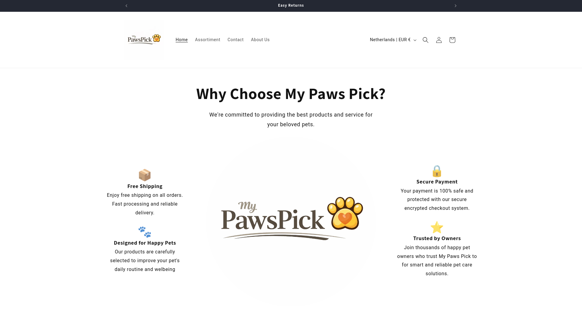website screenshot of https://mypawspick.com/
