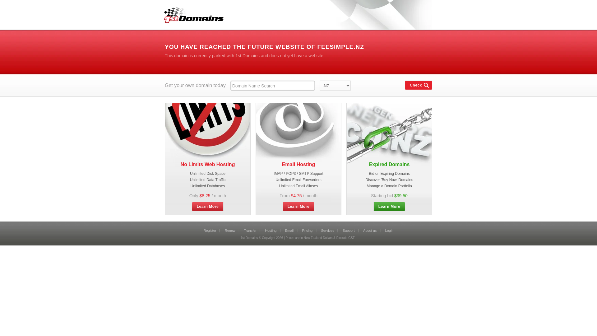 website screenshot of https://feesimple.nz