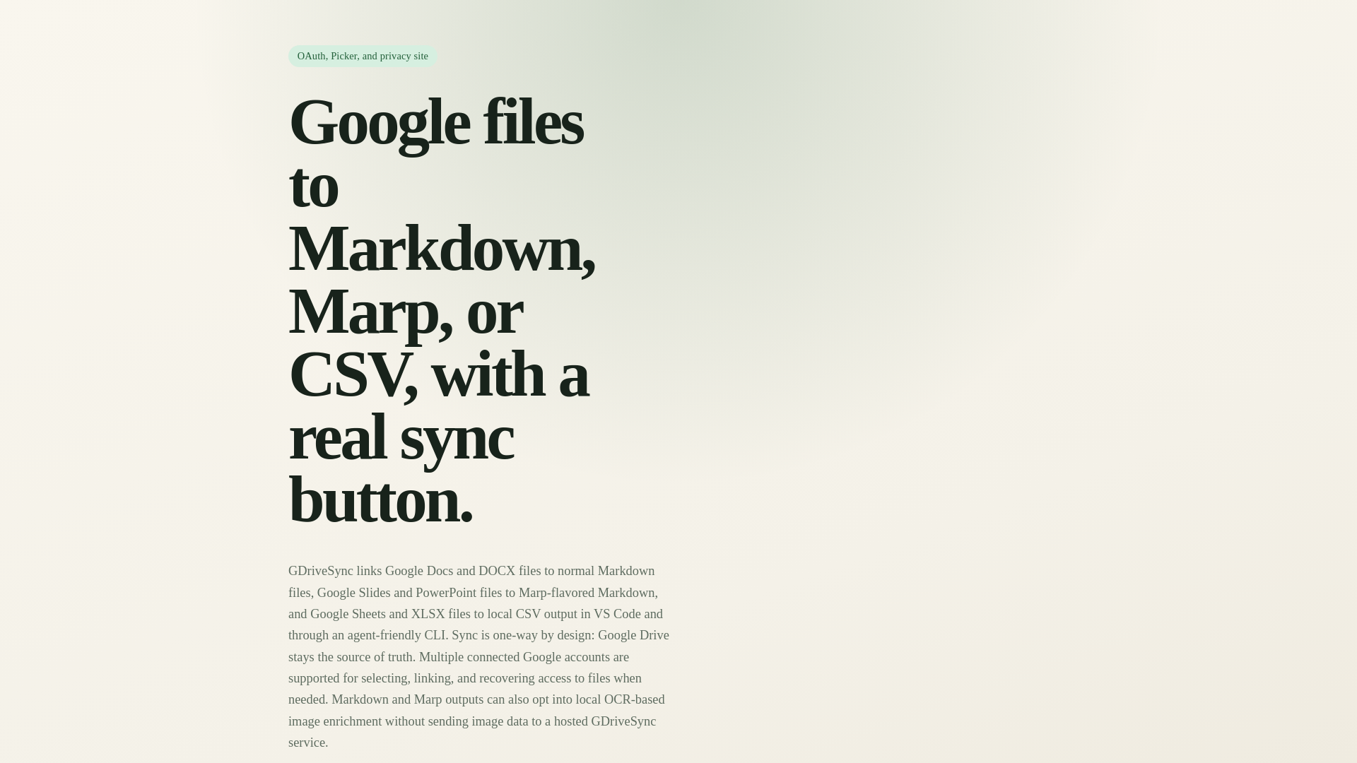 website screenshot of https://gdrivesync.pages.dev/