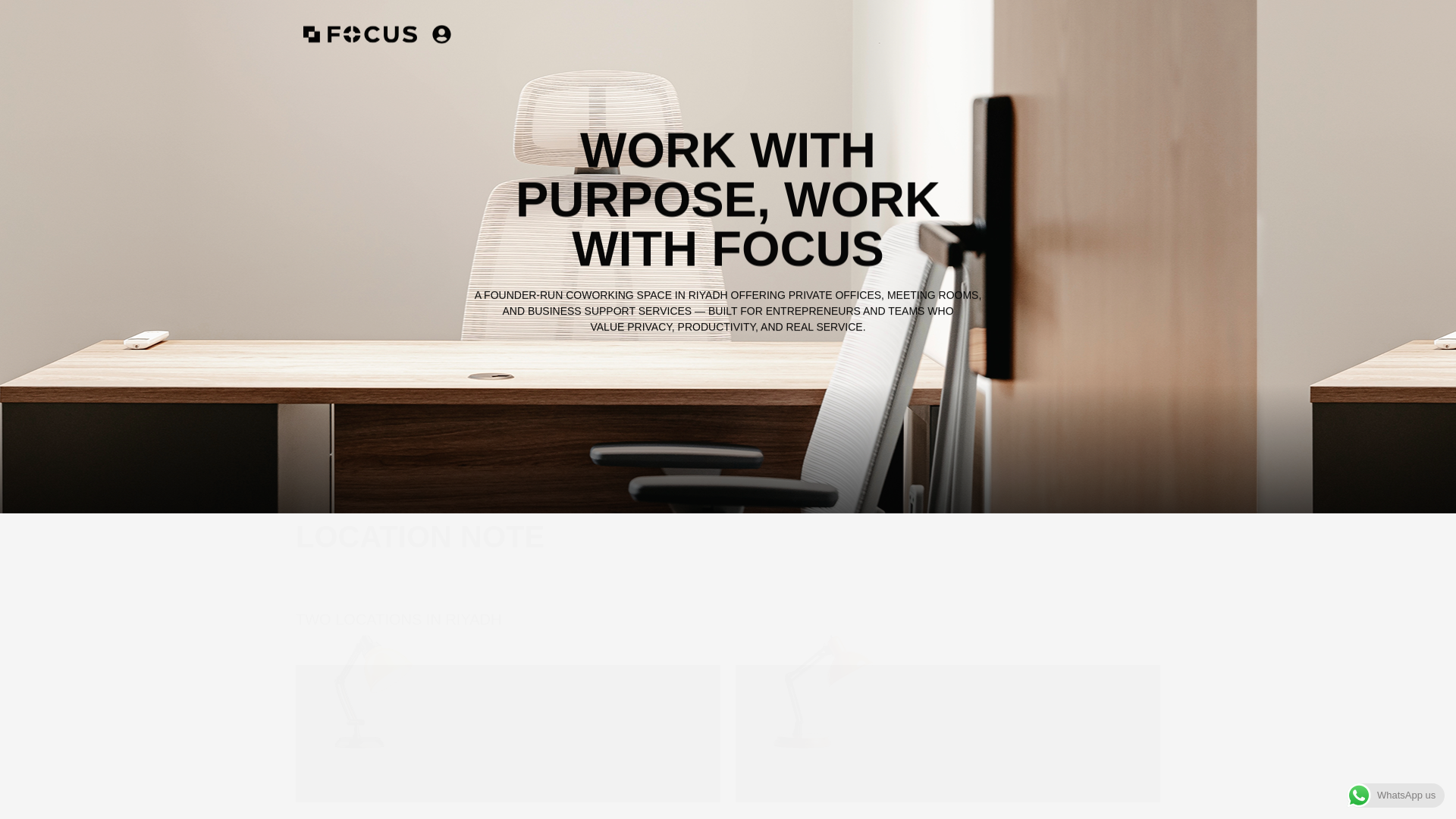 website screenshot of https://focus-workspaces.com