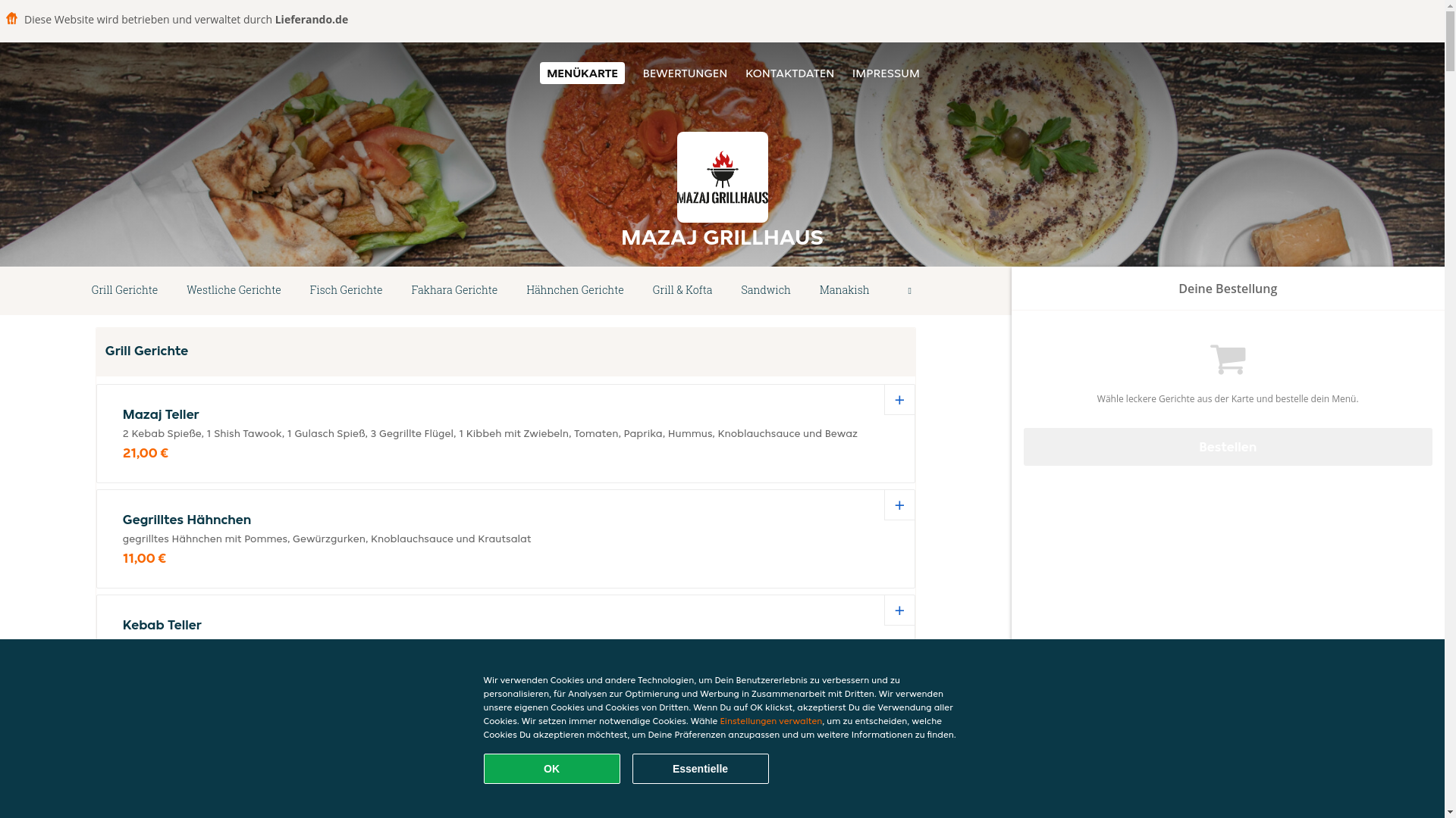 website screenshot of https://mazajgrillhaus-bremen.de/