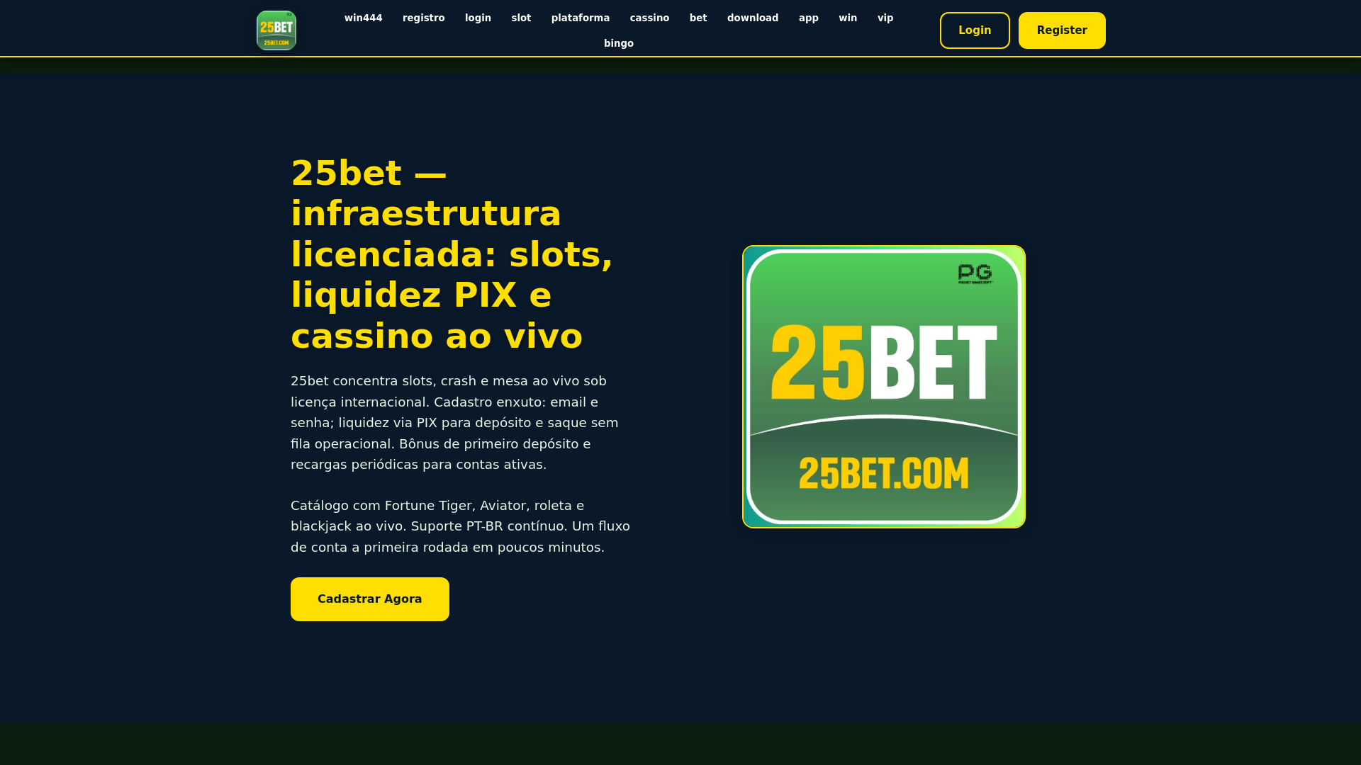 website screenshot of https://25betios.com.br