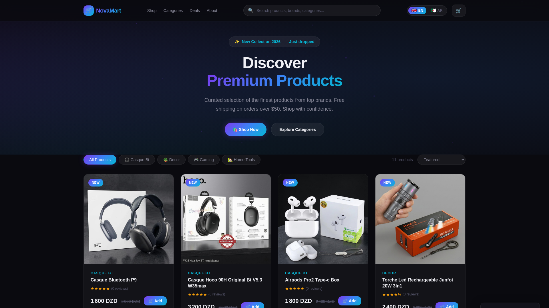 website screenshot of https://novamart.cfd/