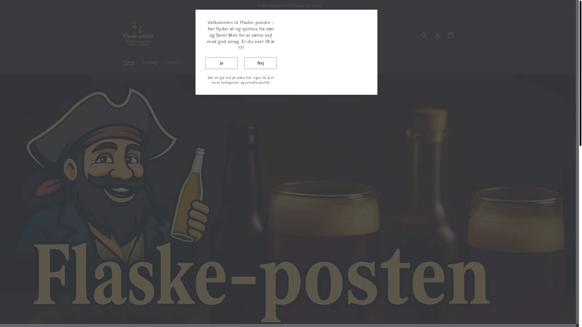 website screenshot of https://flaske-posten.dk/