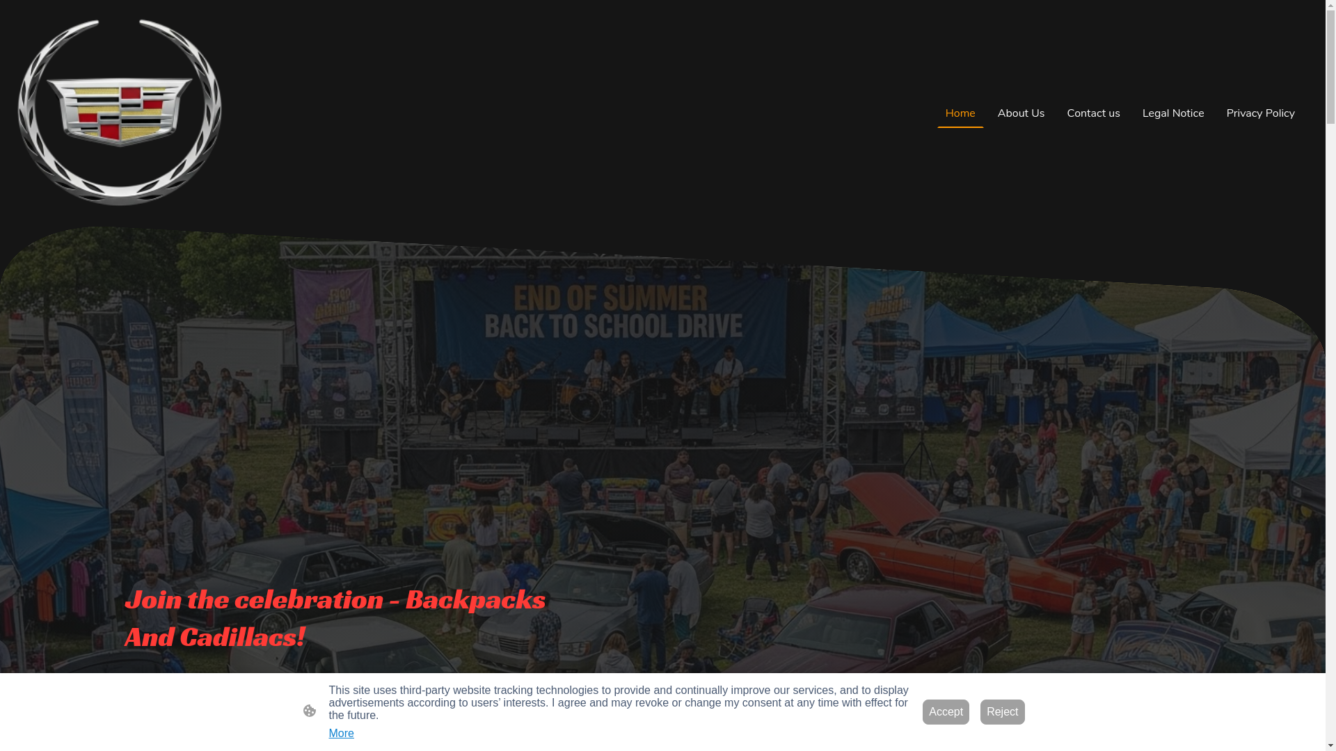website screenshot of https://backpacksandcadillacs.org/