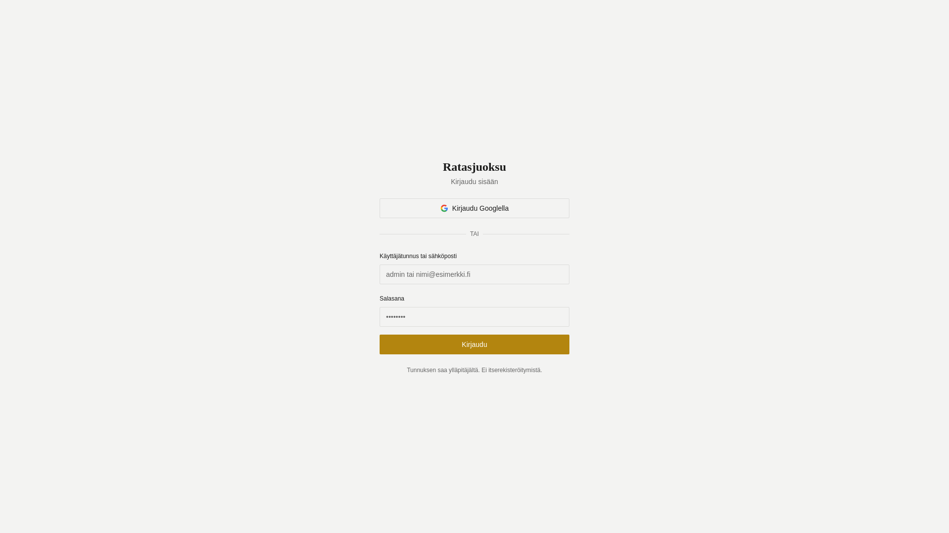 website screenshot of https://ratasjuoksu.com