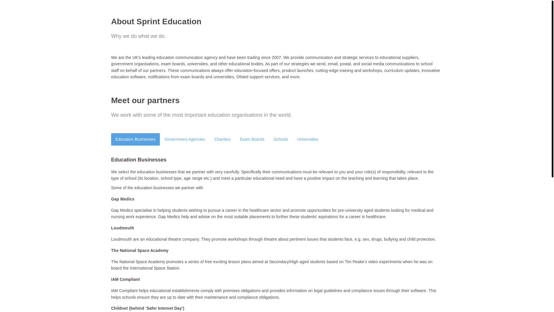 website screenshot of https://thetrainingspacex.co.uk/