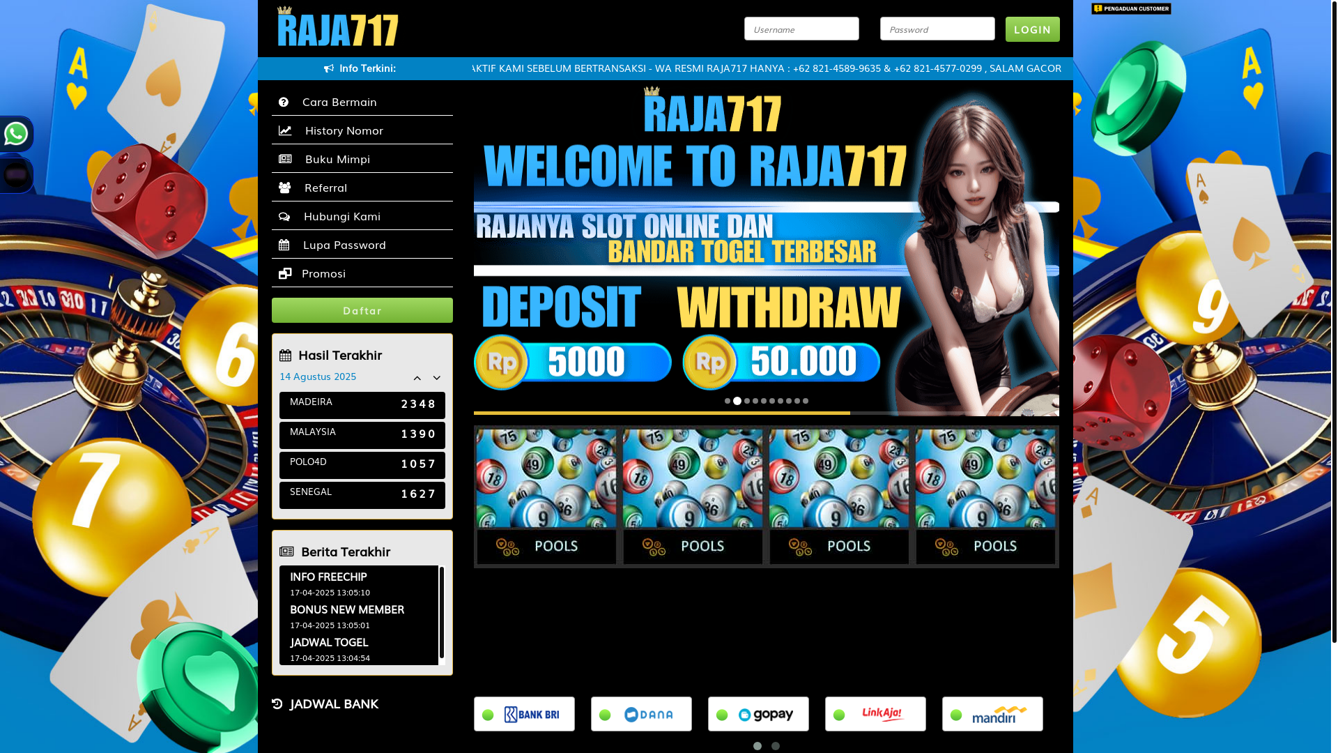website screenshot of https://raja717x.wiki/