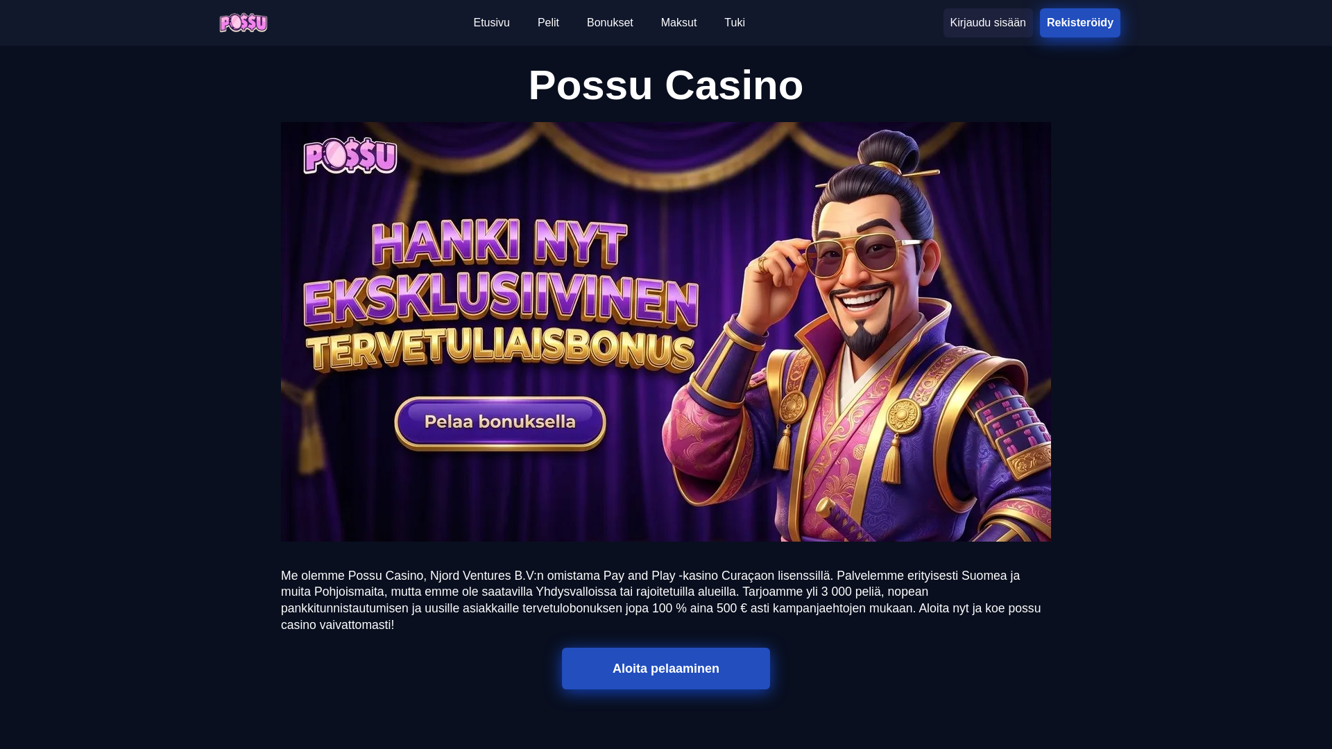 website screenshot of https://possucasino-eu-65979.pages.dev/