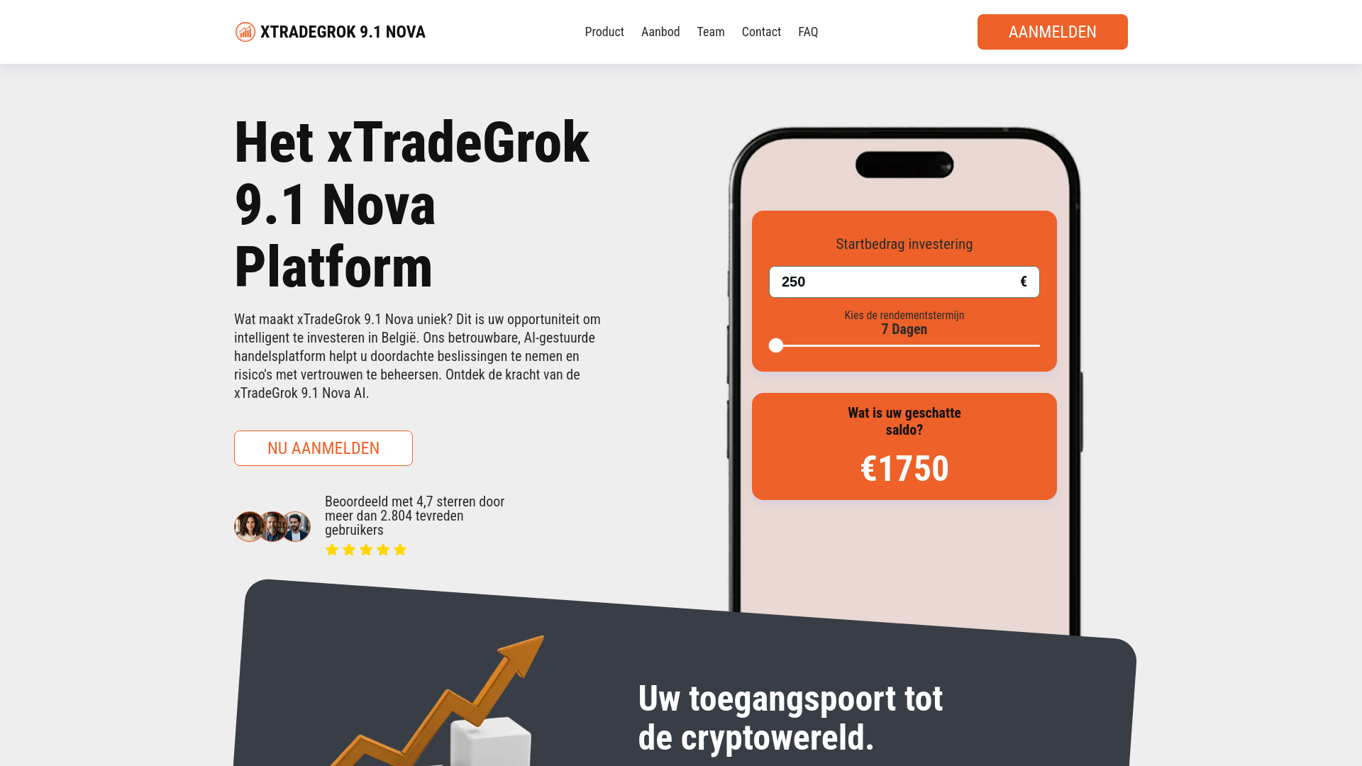 website screenshot of https://xtradegrok91nova-ai.com/