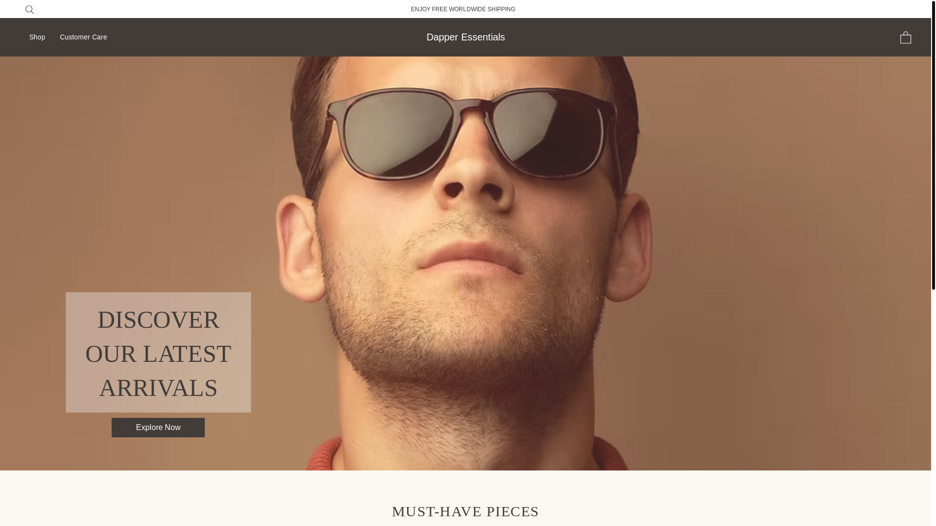 website screenshot of https://dapperessentials.online/