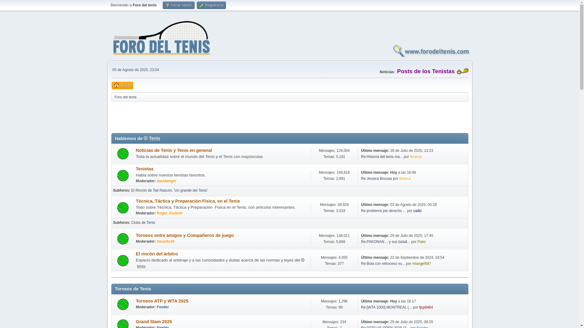website screenshot of https://forodeltenis.es/