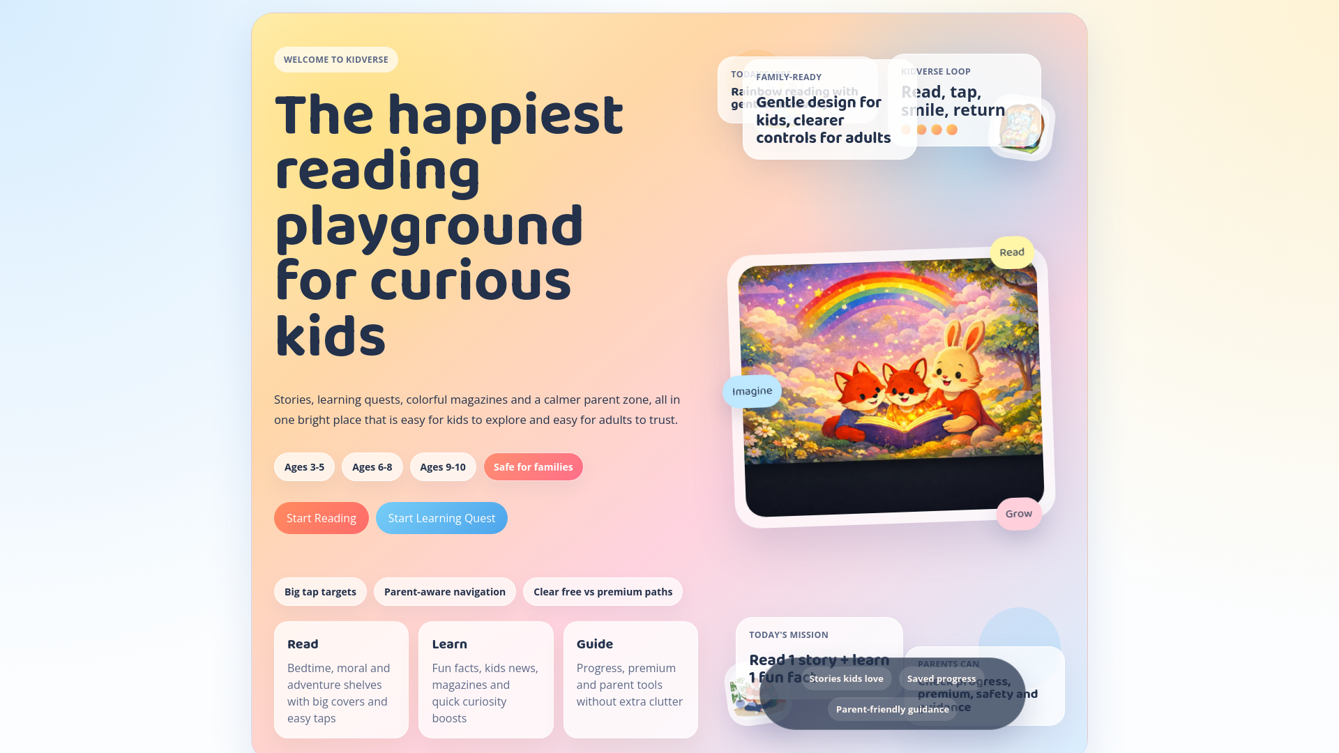 website screenshot of https://kidversehub.com/