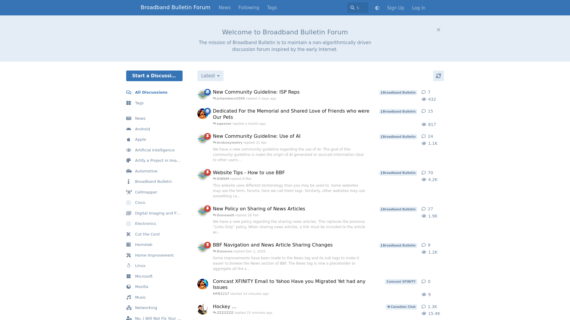 website screenshot of https://broadbandbulletin.com/