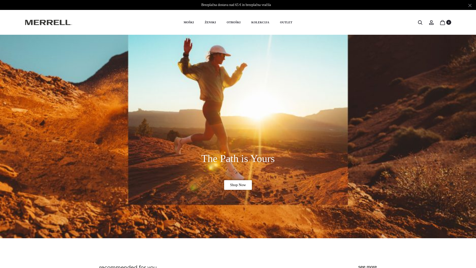 website screenshot of https://merrellslovenijasi.com/