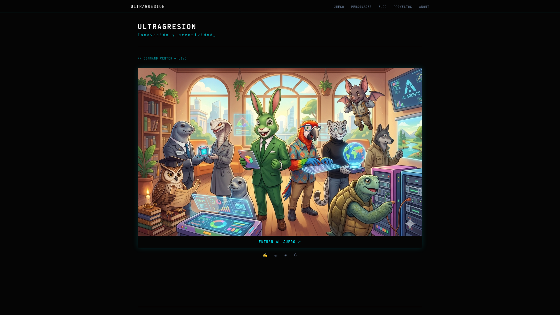 website screenshot of https://ultragresion-portfolio.pages.dev/