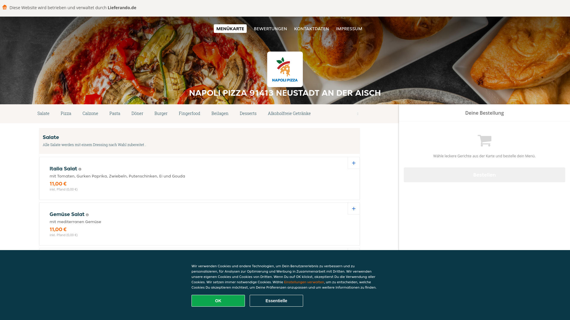 website screenshot of https://napolipizza-neustadtanderaisch.de/