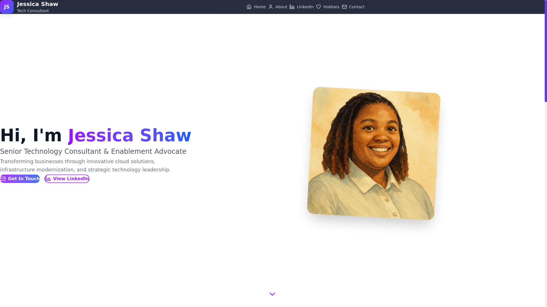 website screenshot of https://jessica-shaw.pages.dev/