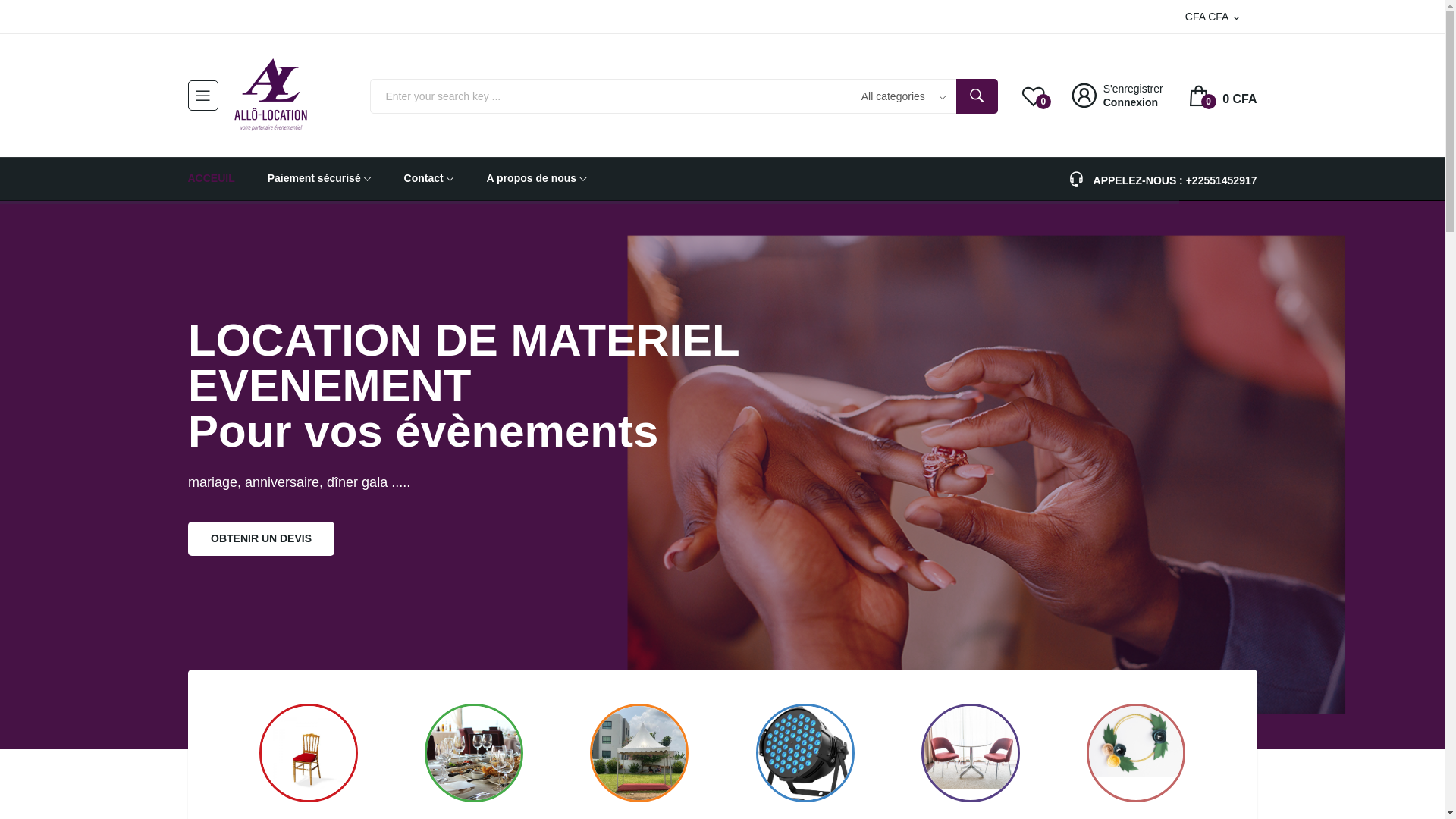 website screenshot of https://dakevents.ci/