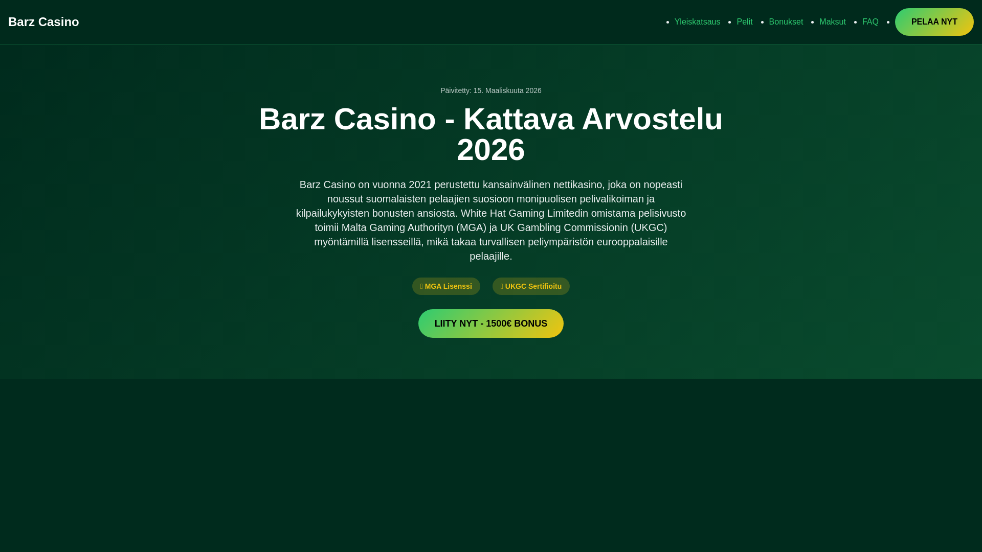 website screenshot of https://barz-kasino.fi/